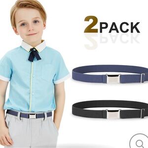 Adjustable Black Belt with Silver Buckle